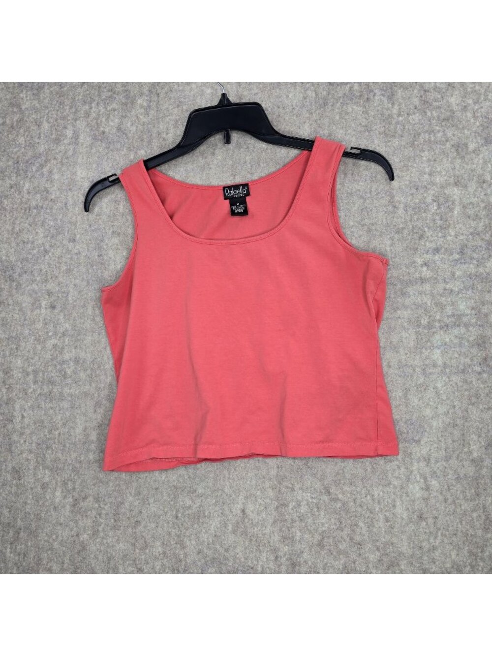 Rafaella Petites Womens Tank Top Coral Medium Stretch Cotton Casual Sleeveless